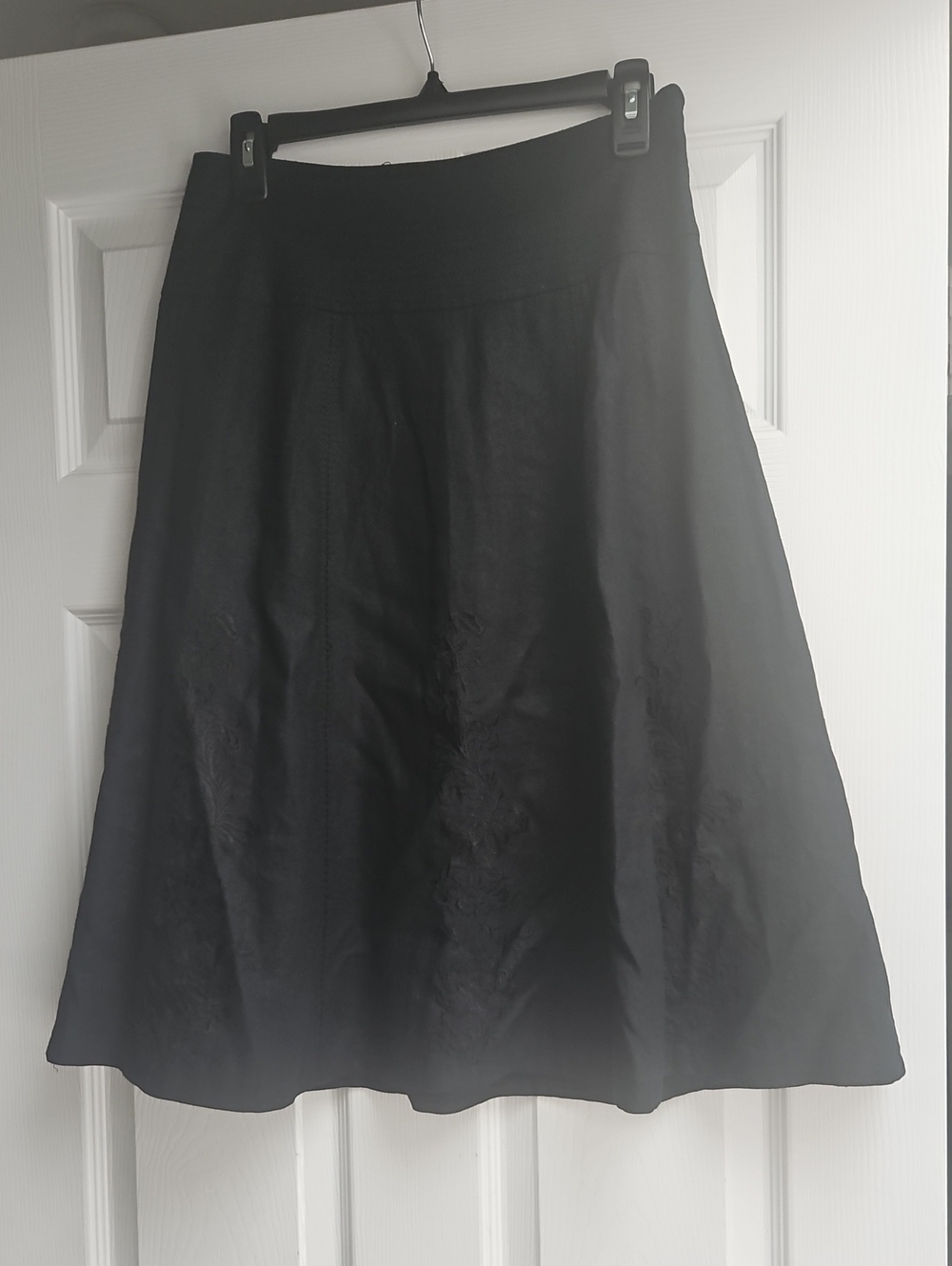 Hillard & Hanson Black A-Line Midi Skirt